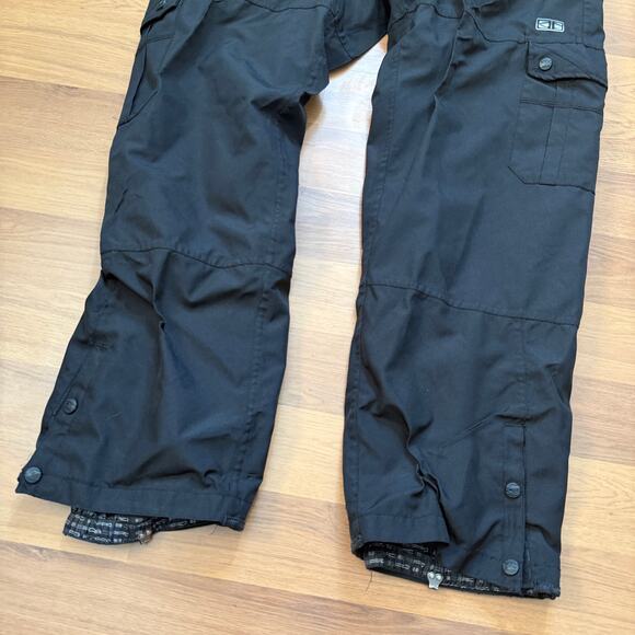 Men's Ocean and Earth Black Fleece Lined Snowboard Ski Snow Winter Pants Sz XL - Picture 2 of 8